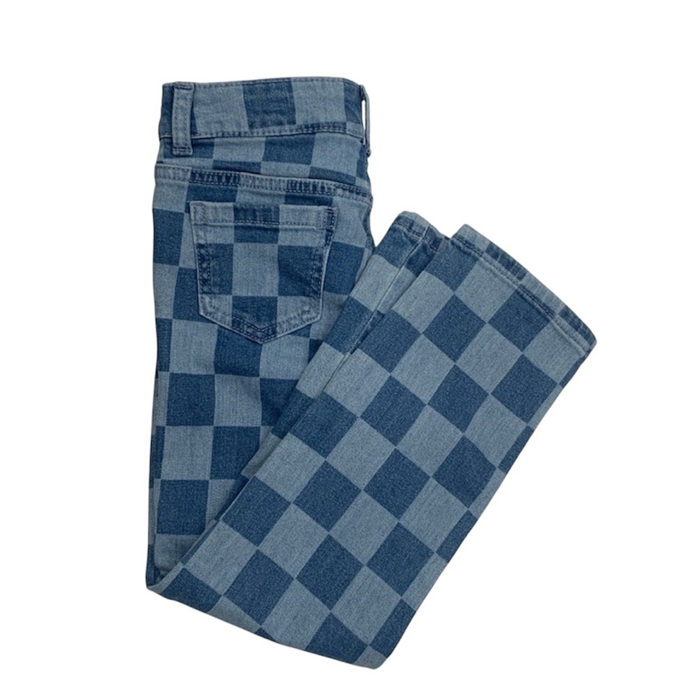 Girls There Abouts Straight Fit Checkered Pattern Jeans. Size 6X - Picture 1 of 10